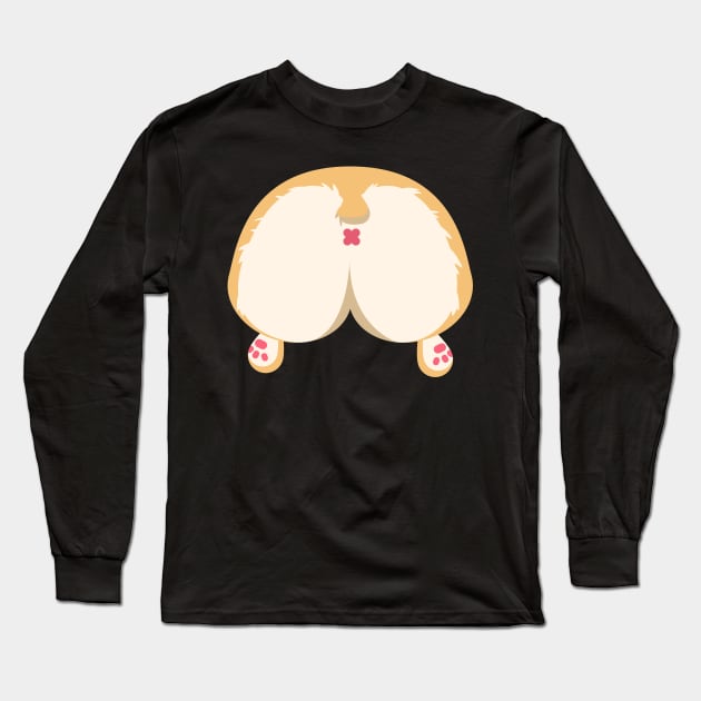 Simple Corgi Butt Long Sleeve T-Shirt by UltraMelon